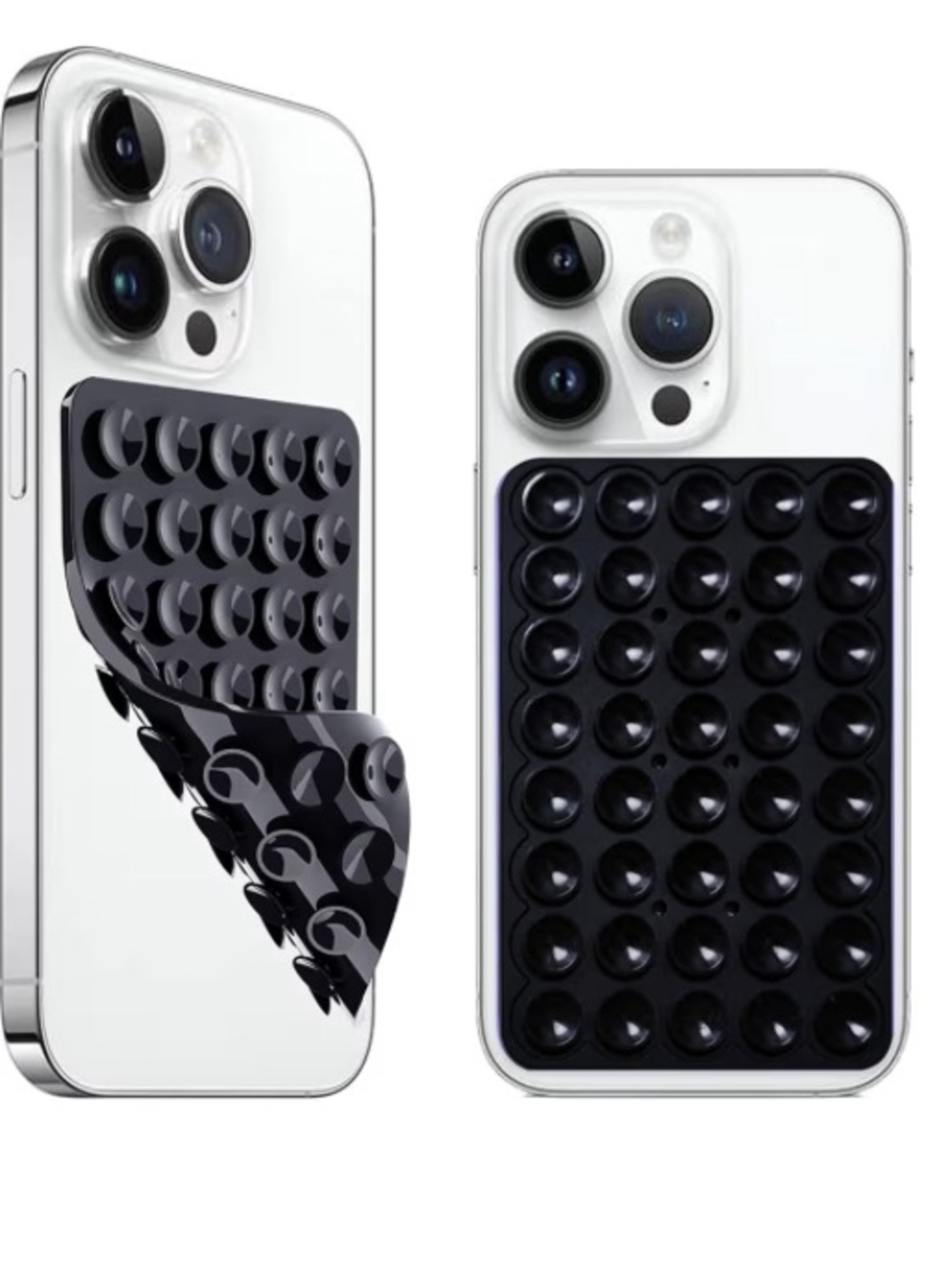 New Black Pop-Suction Grip Pad for iPhone - Stick-On Phone Accessory